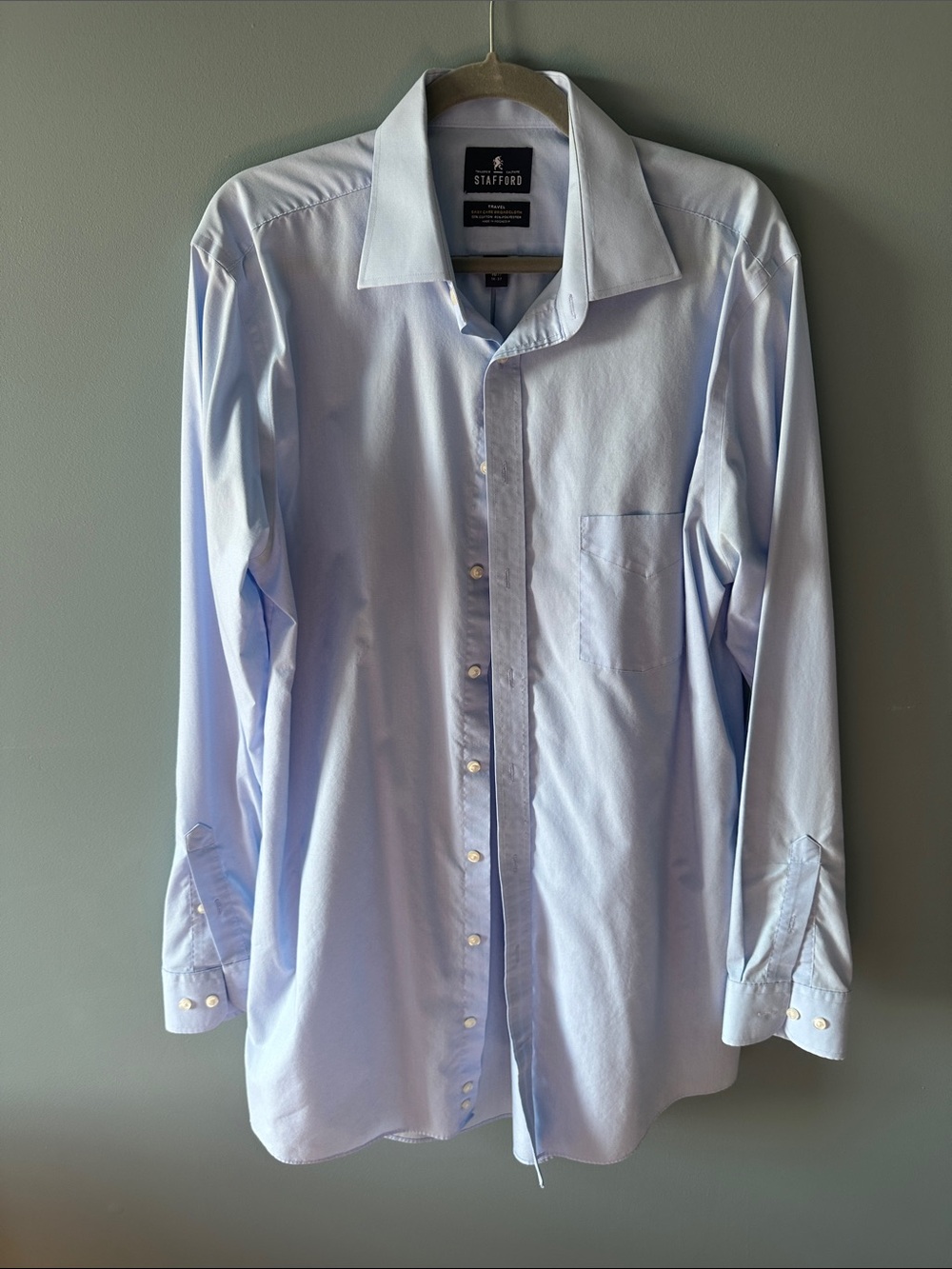 Stafford Light Blue Long-Sleeve Dress Shirt